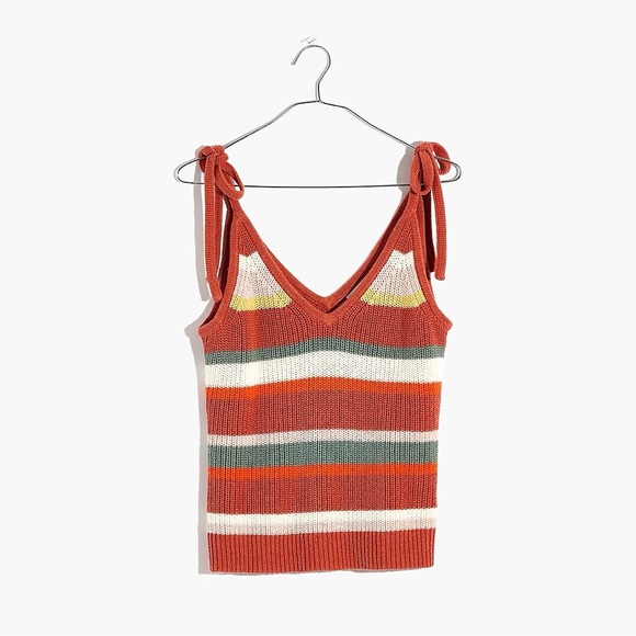 Madewell Striped Grandfield Tie-Strap Sweater Tank - Picture 1 of 7